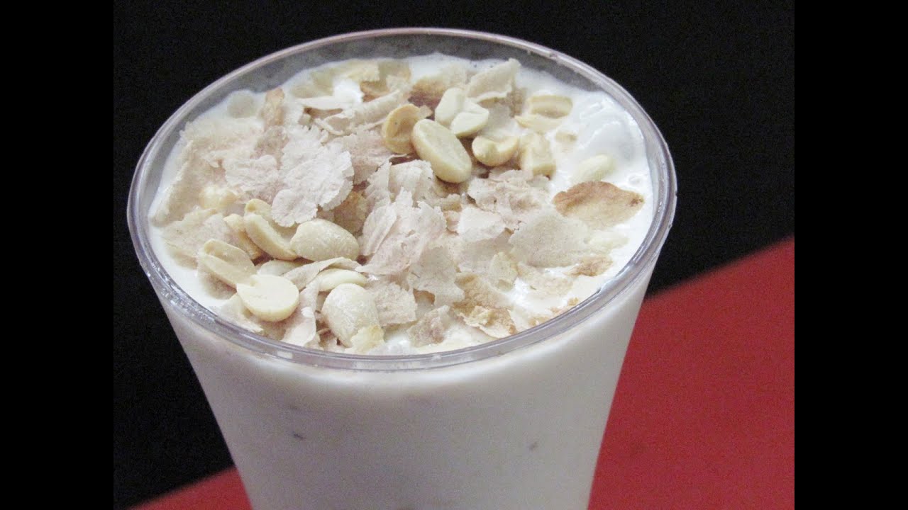 Aval Milk Recipe - How To Make Milk Aval/Avil Milk - Aval Milkshake - Kerala Recipes | Nisa Homey