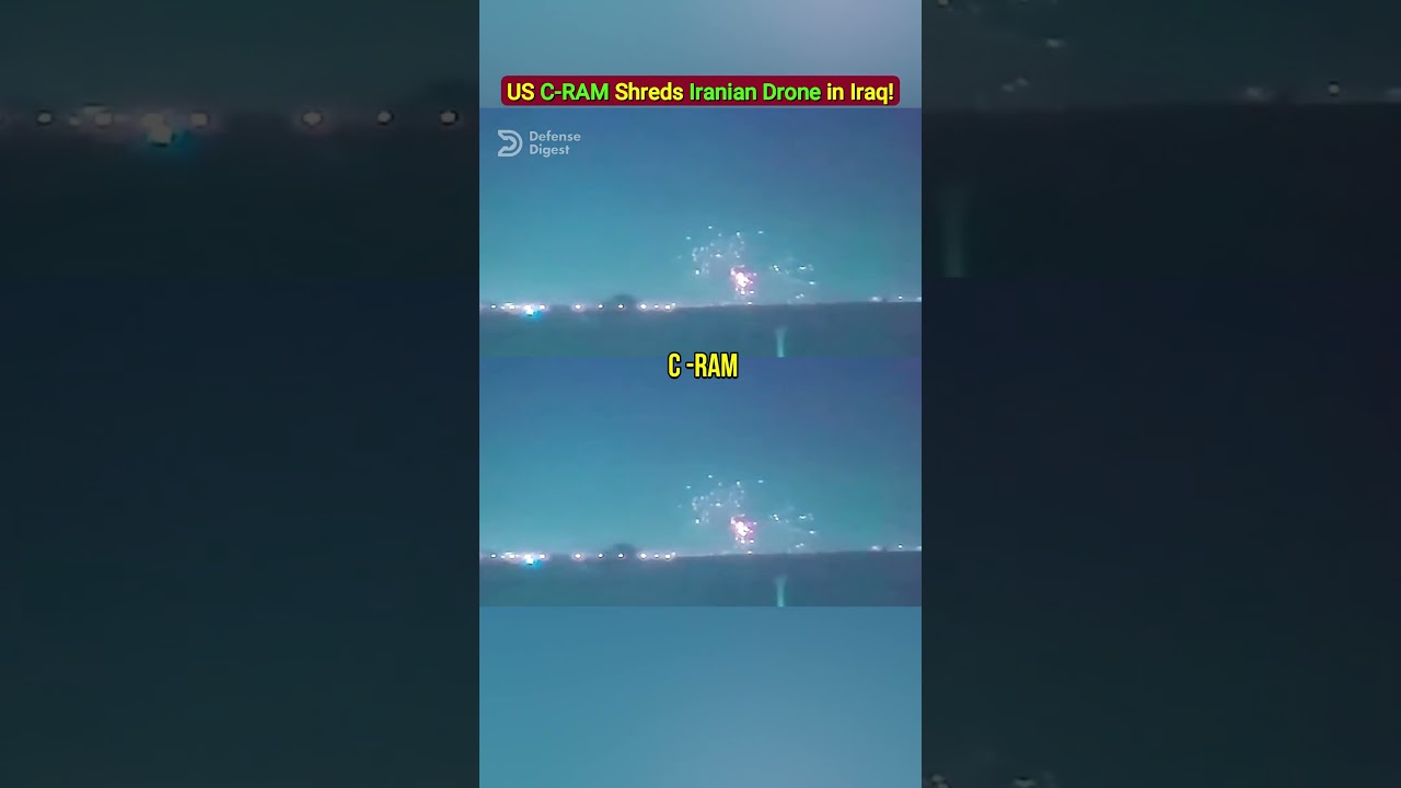 US Army C-RAM Shreds Iranian Attack Drone in Iraq!