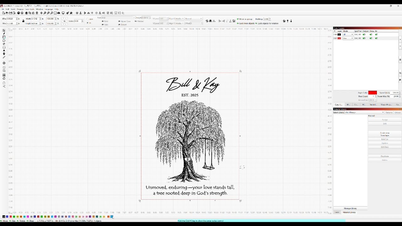 Editing Text From a SVG in Lightburn - Willow Tree File