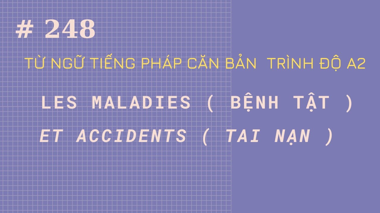 B&agrave;i 248 - Từ ngữ căn bản tiếng Ph&aacute;p A2 - Les maladies ( bệnh tật ) et accidents ( tai nạn )