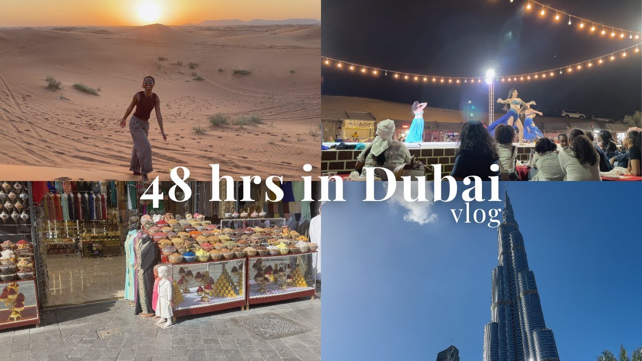 TWO days in DUBAI | old dubai, gold souk, dubai marina, desert adventure, Burj Khalifa | travel vlog