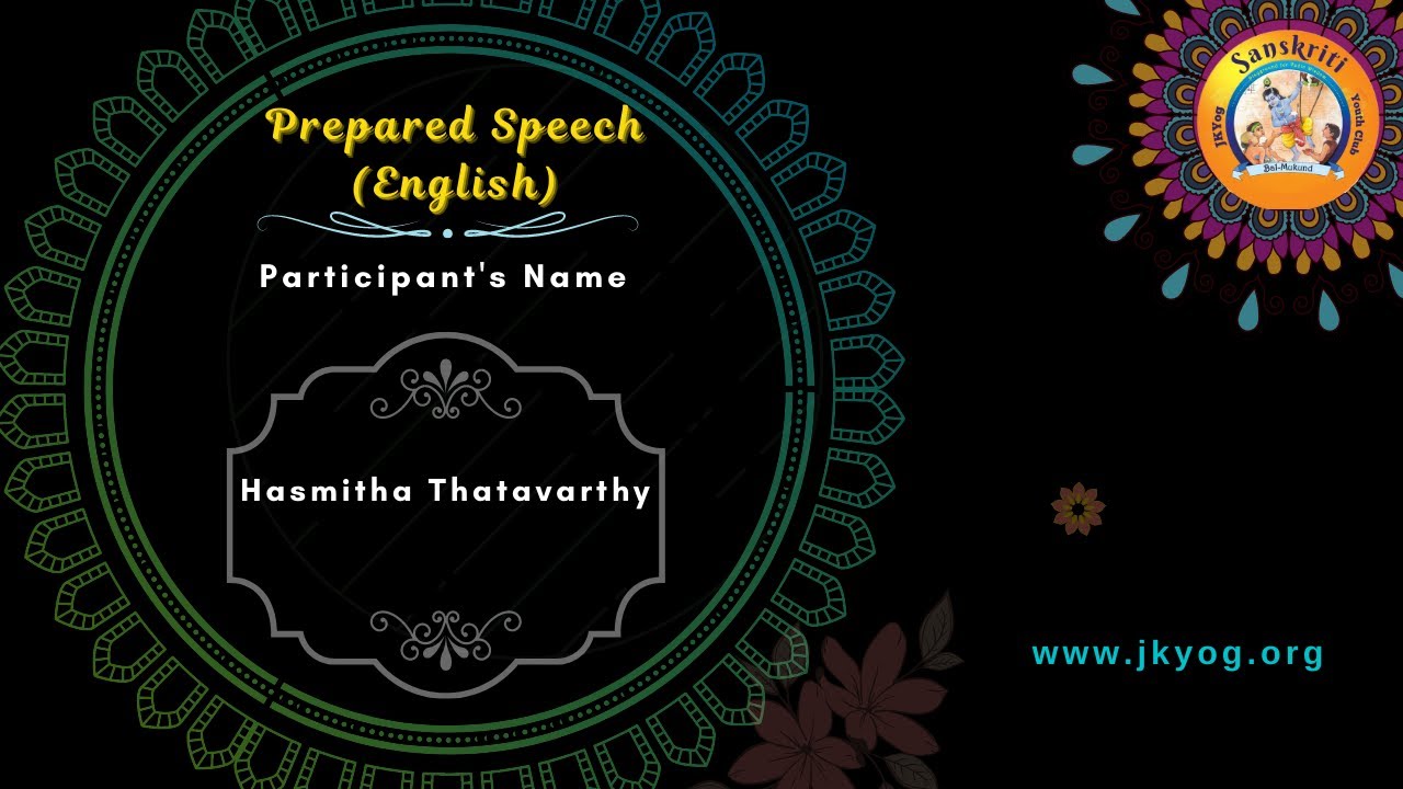 Sanskriti International | English Prepared Speech | Hasmitha Thatavarthy
