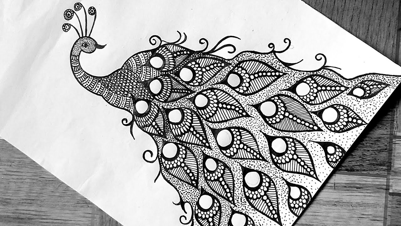 Peacock Mandala Art for Beginners || Step by Step || Mandala Drawing