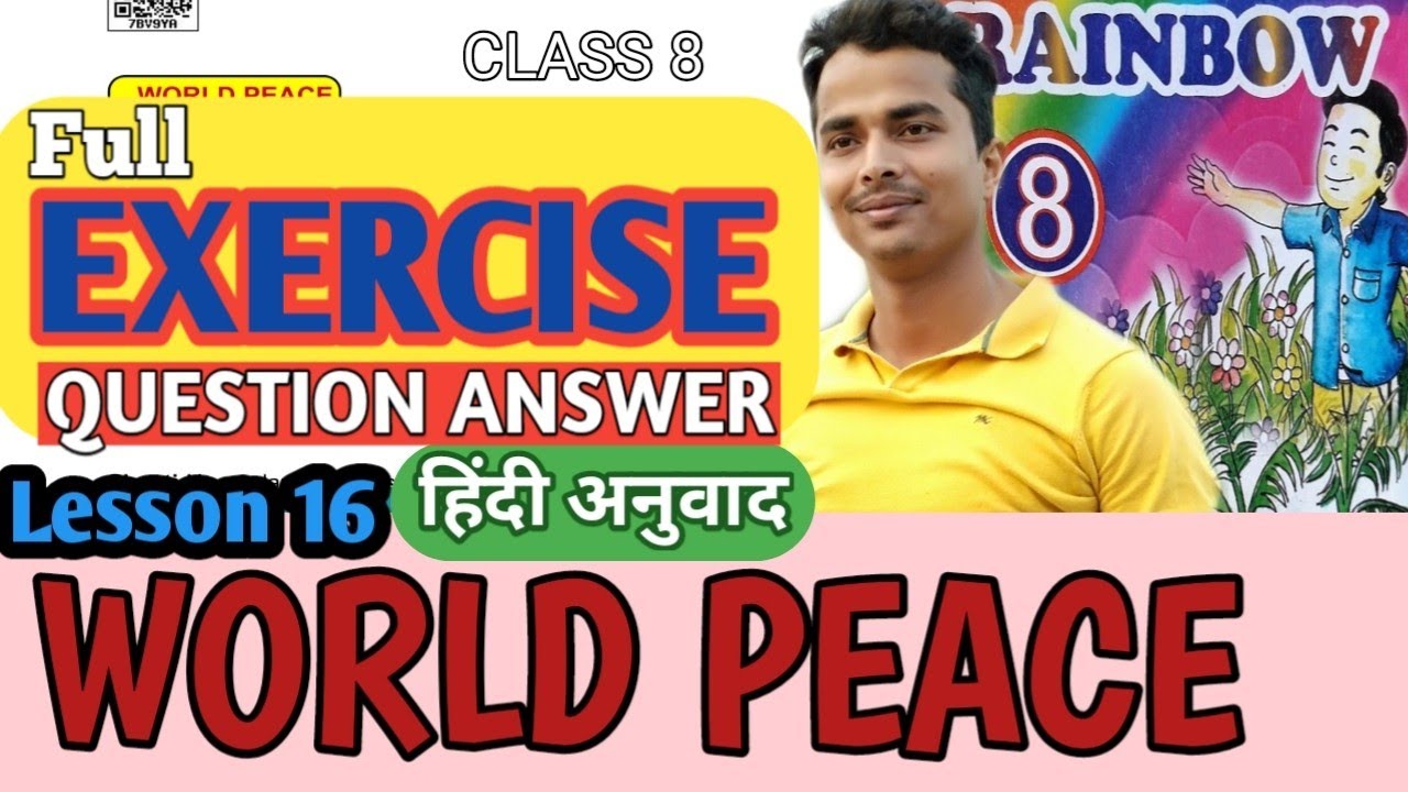 Class 8 Lesson 16 EXERCISE | World Peace | English Rainbow Question Answer | &lrm;@mastermantra