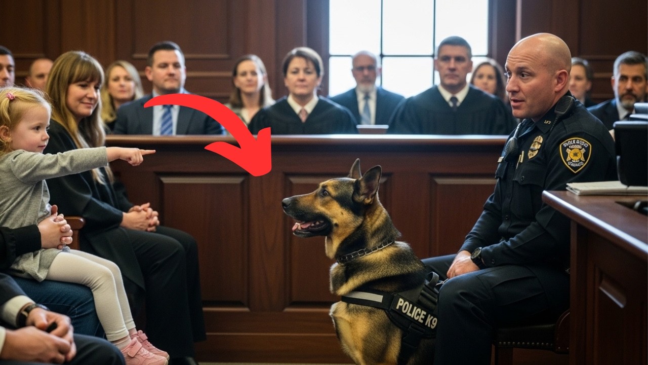 3 Year Old Girl Points at Police Dog in Courtroom, Says Two Words — The Entire Courtroom Goes Silent