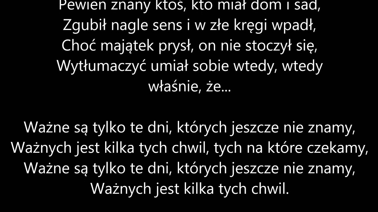 Marek Grechuta - Dni, których nie znamy (tekst)