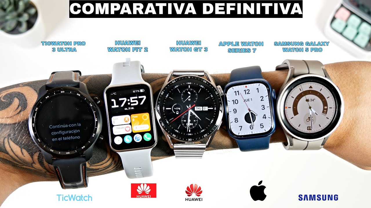 COMPARATIVA mejores SMARTWATCH de 2022 ⌚ Samsung vs Apple vs Huawei vs TicWatch