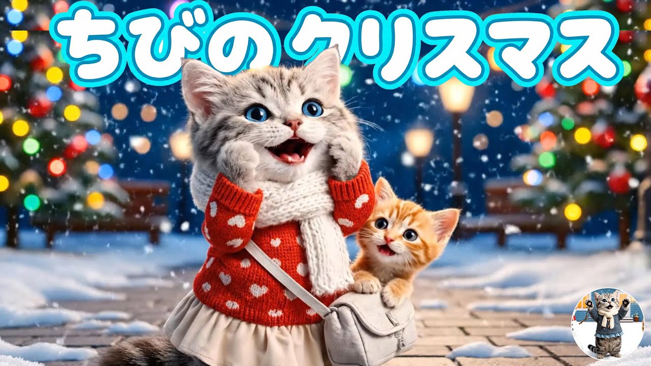 【ちび猫の日常】メリークリスマス！子猫と一緒にクリスマスを祝うチビの一日を見てみましょう🐱🎄