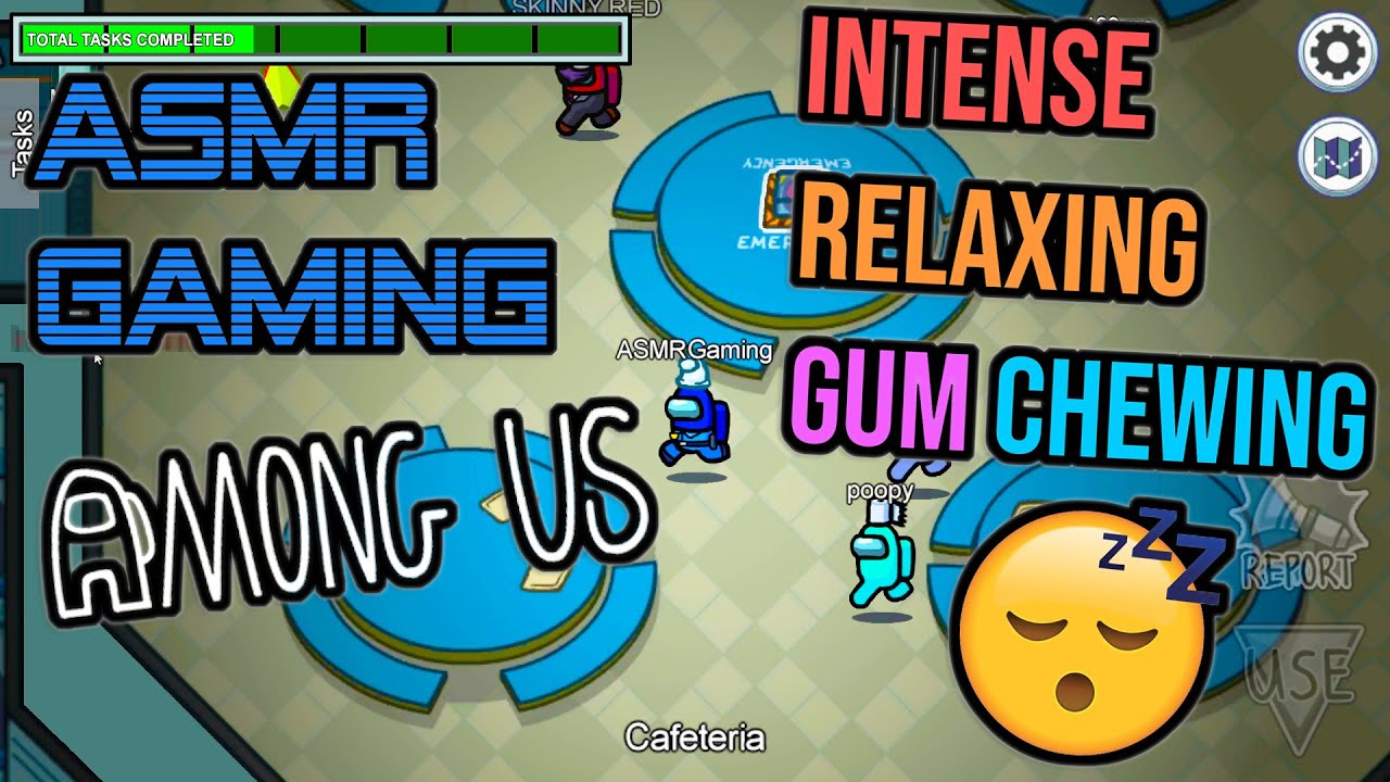 ASMR Gaming 😴 Among Us Intense Relaxing Gum Chewing 🎧🎮 Mouse Clicking Sounds + Whispering 💤