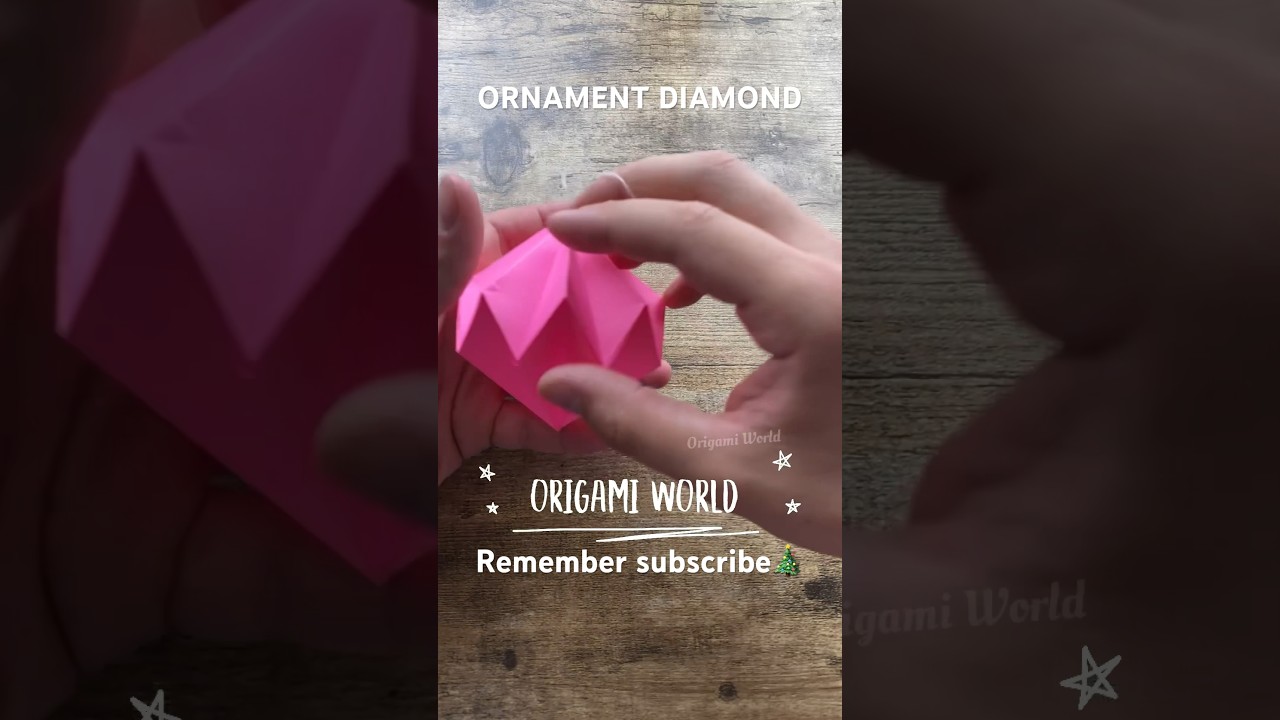 ORIGAMI DIAMOND CHRISTMAS ORNAMENT PAPER CRAFT TUTORIAL | MAKING DIAMOND CRAFT ORIGAMI WORLD ART