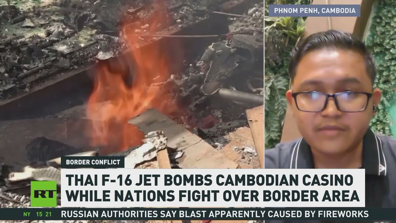 Thai F-16 Jet Bombs Cambodian Casino While Nations Fight Over Border Area | Chandara Samban with RT
