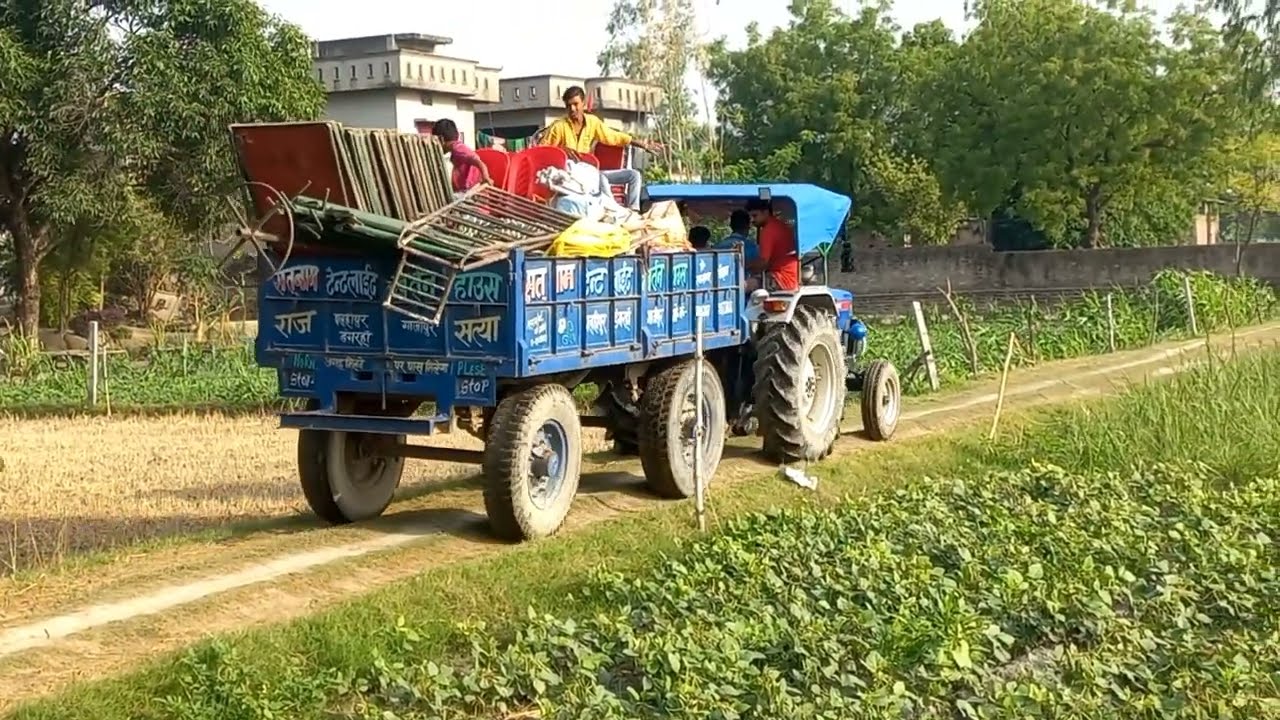 टेंट लोड किया Talley me समियाना ke Liya tractor powertac euro 50 #विवाह