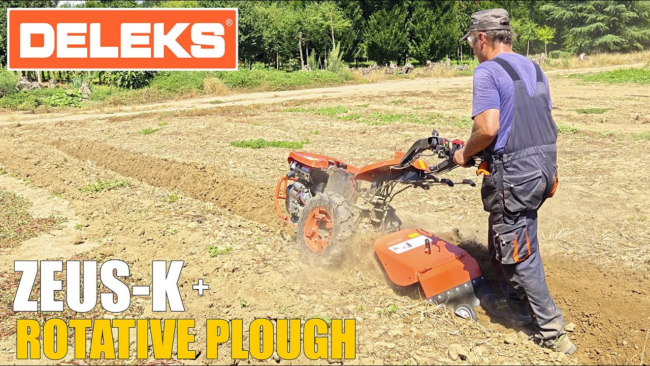 Motocoltivatore DELEKS ZEUS-K con aratro singolo, aratro rotativo, aratro rotativo doppio