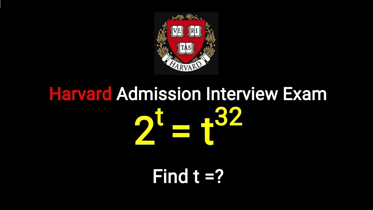 Harvard University Admission Interview Exam | A Nice Tricky Exponential Equation Solution, x=?