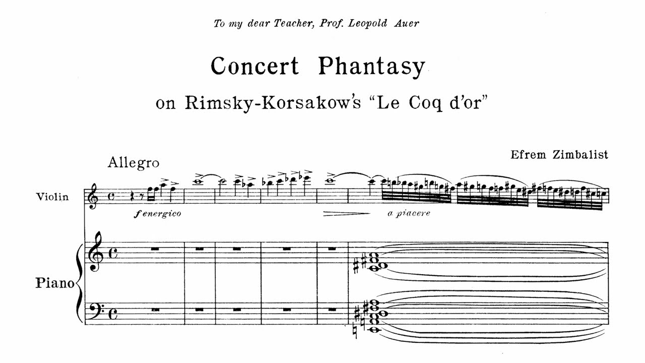 Efrem Zimbalist - Concert Fantasy on Rimsky-Korsakov's Opera 'Le Coq d'or'