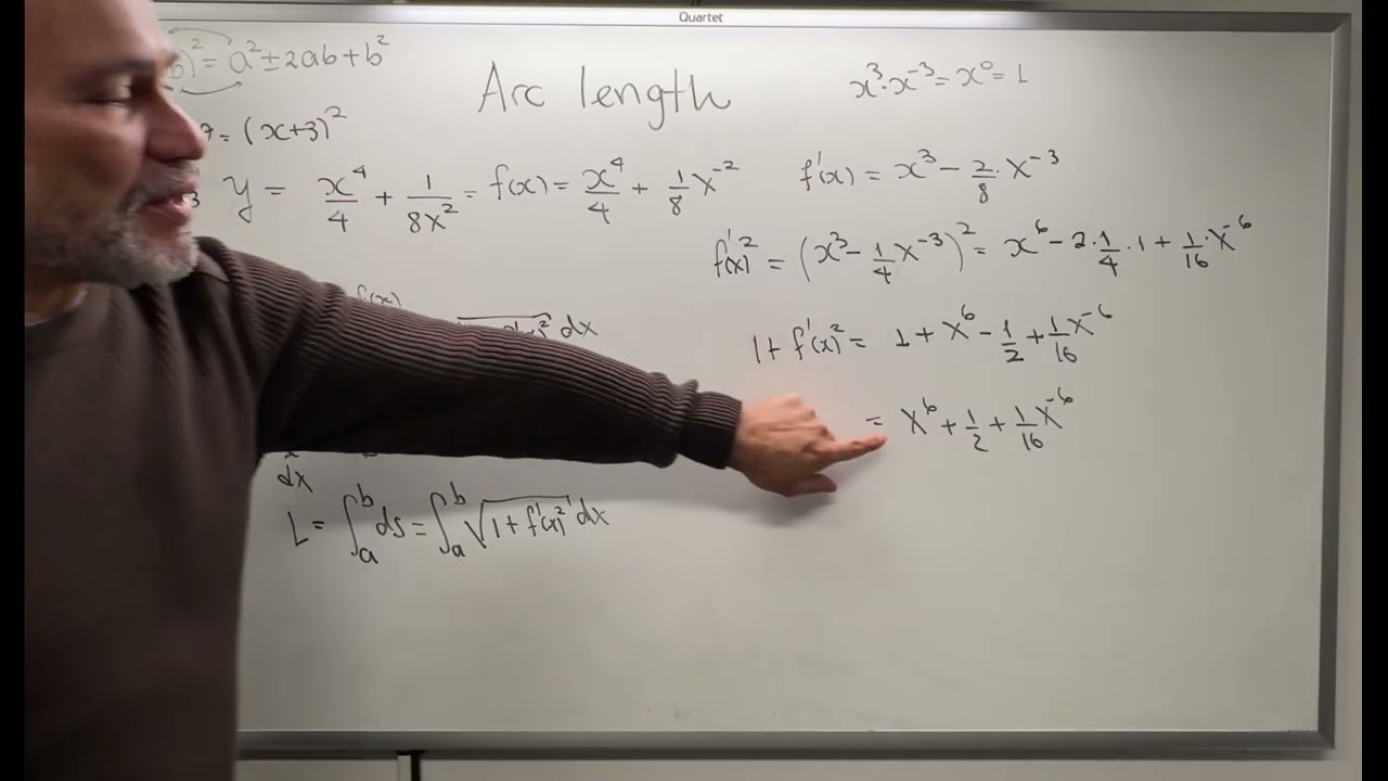 Arc length of the graph of the function  f(x)=x^4/4+1/(8x^2)
