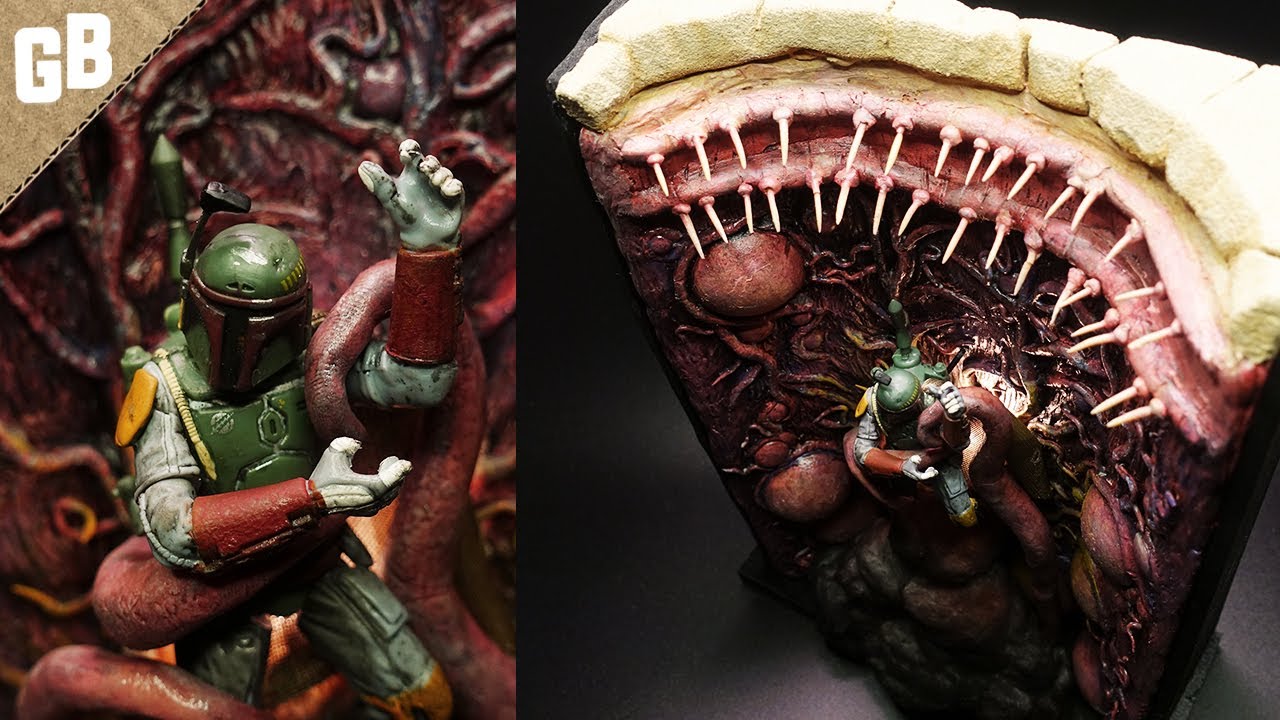 I made a Boba Fett / Sarlacc pit Diorama from foam and ping pong balls :: Star Wars Miniature Model