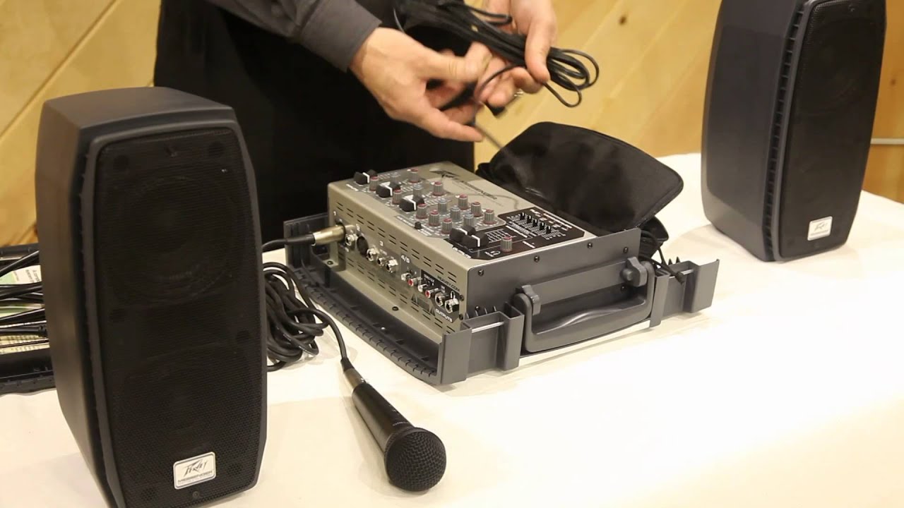 Peavey Messenger Portable 100 Watt Powered PA System w/ Speakers, Mic/Mixer/Case | AudioSavings.com