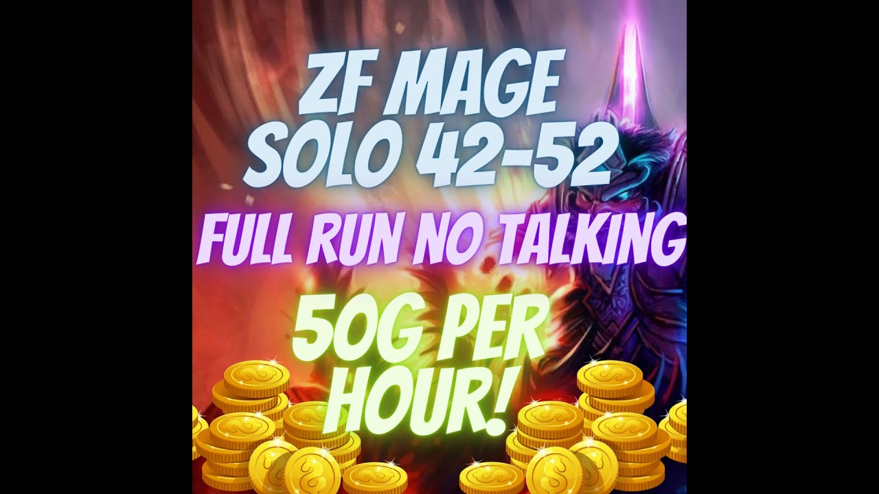 ZF Mage Solo 1 Pull level 42-54 | Scarabs + Zombies WoW Classic.