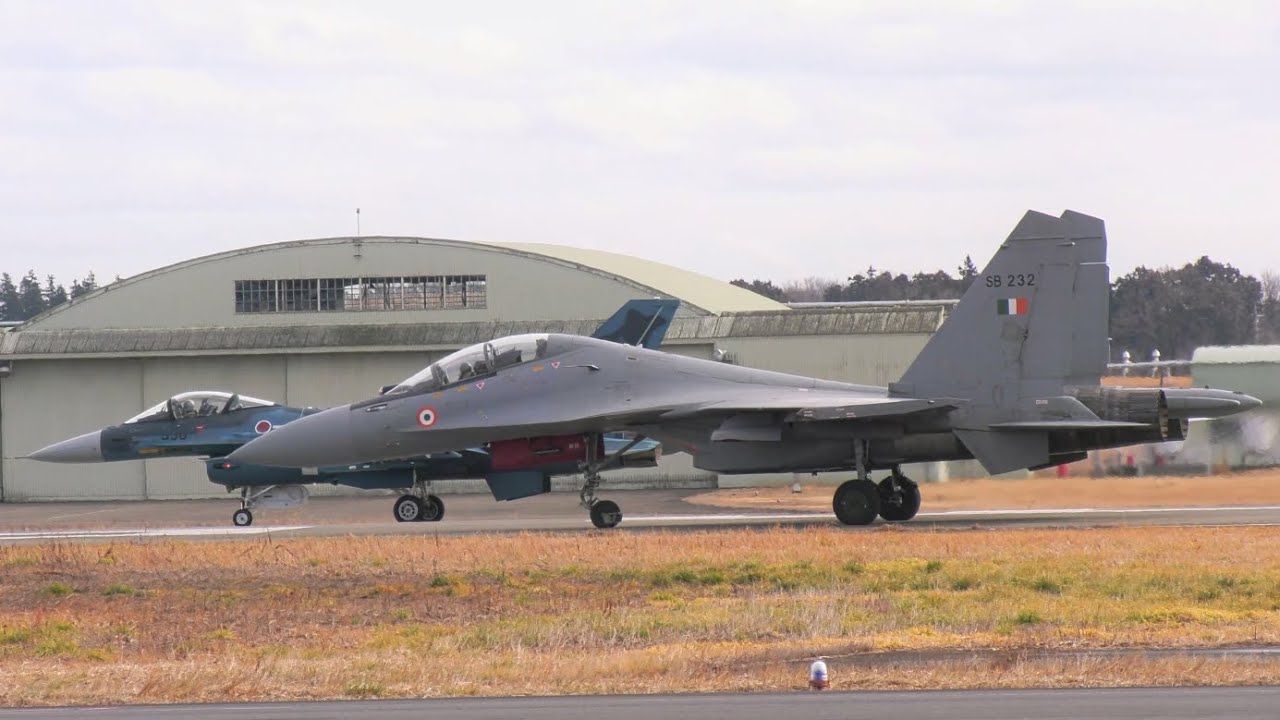 インド空軍Su-30MKI戦闘機4機が航空自衛隊百里基地から慣熟飛行へ ヴィーア・ガーディアン23 IndianAirForce  JASDF Hyakuri Flanker スホーイ フランカー