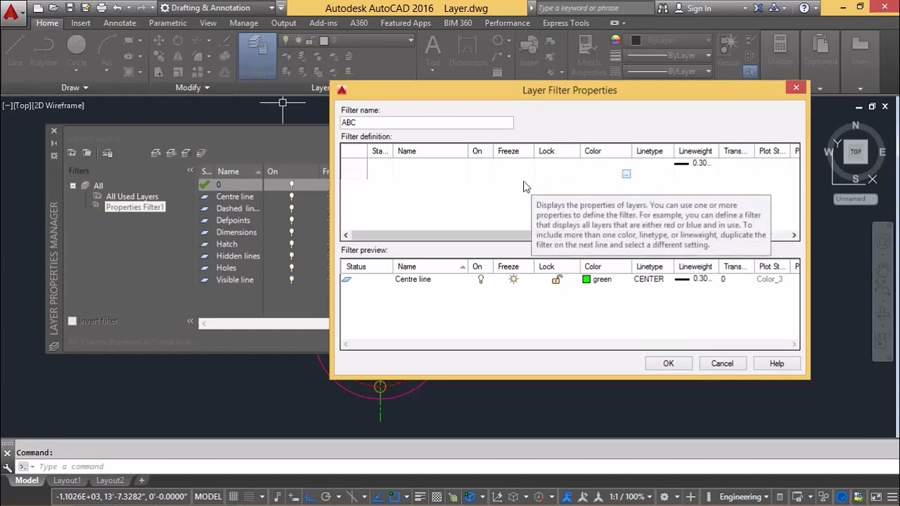 How to create Layer Filter in AutoCAD