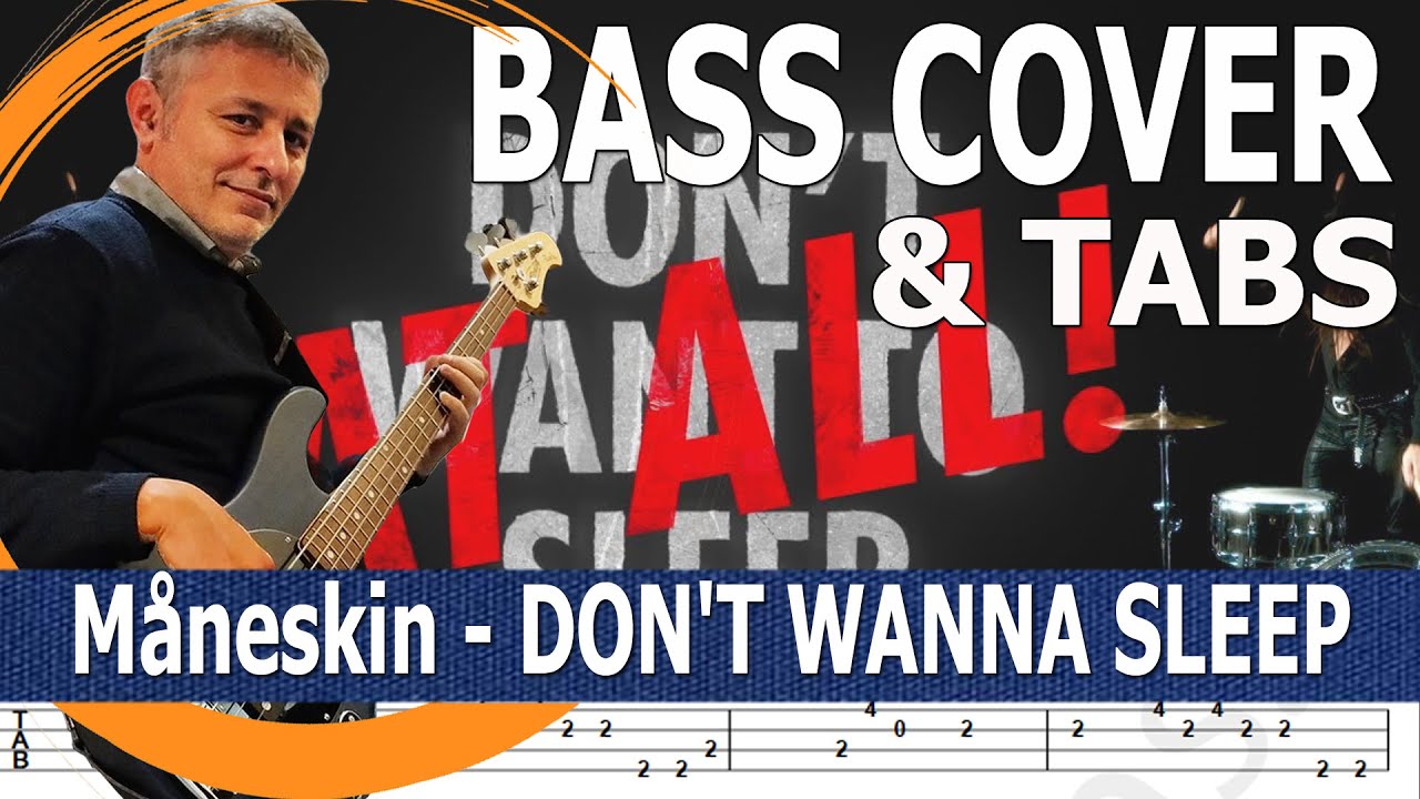 Måneskin - DON'T WANNA SLEEP  (Bass Cover) + TABS