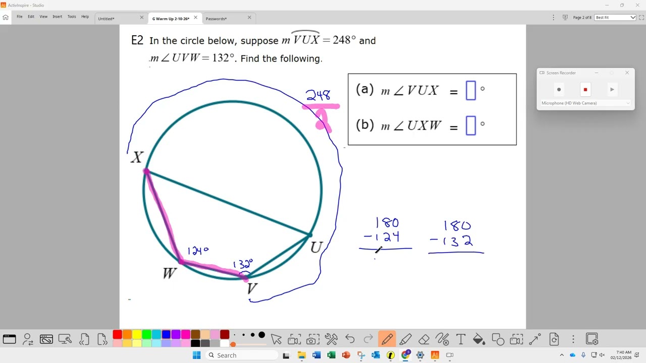 Geometry Warm Up 2-11-26
