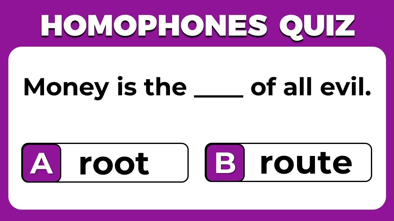 Homophones Quiz: CAN YOU SCORE 20/20 ON THIS QUIZ? #challenge 3