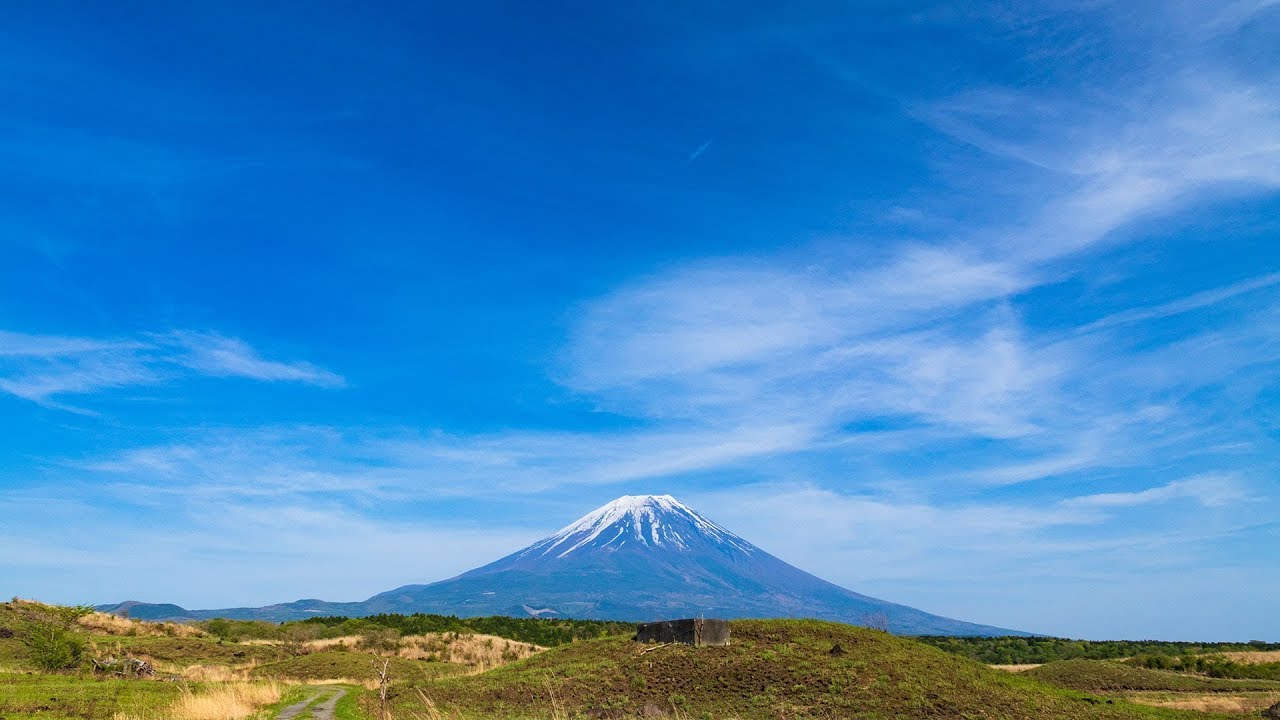 朝霧高原の富士山の風景　静岡県富士宮市　2018年5月1日撮影