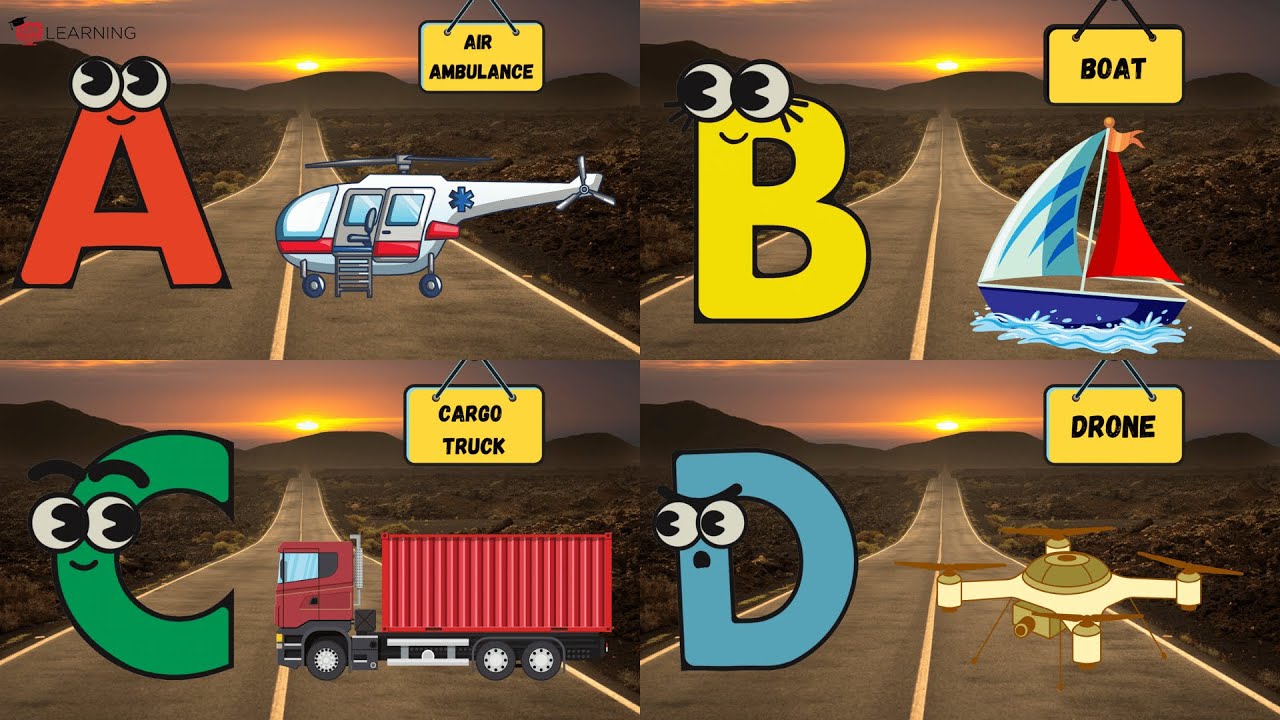 ABC Vehicles Song for Kids | Transportation A–Z with Fun Phonics & Music #abcd #kids