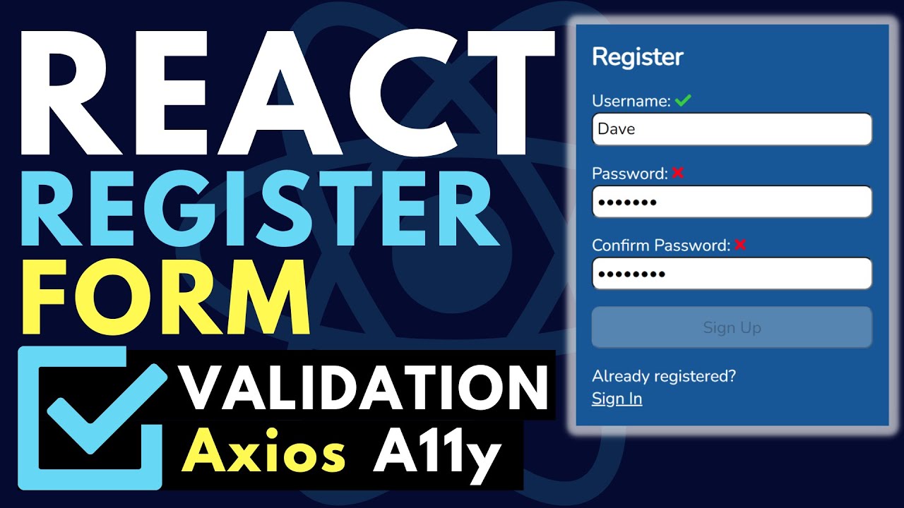 React JS Form Validation | Axios User Registration Form Submit | Beginners to Intermediate