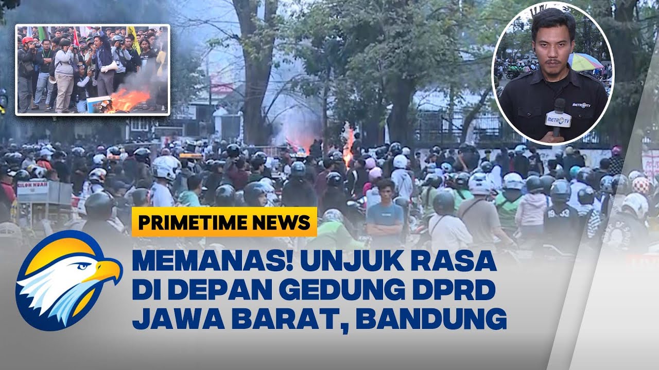 Situasi Terkini Aksi Unjuk Rasa di Depan Gedung DPRD Jabar - [Primetime News]