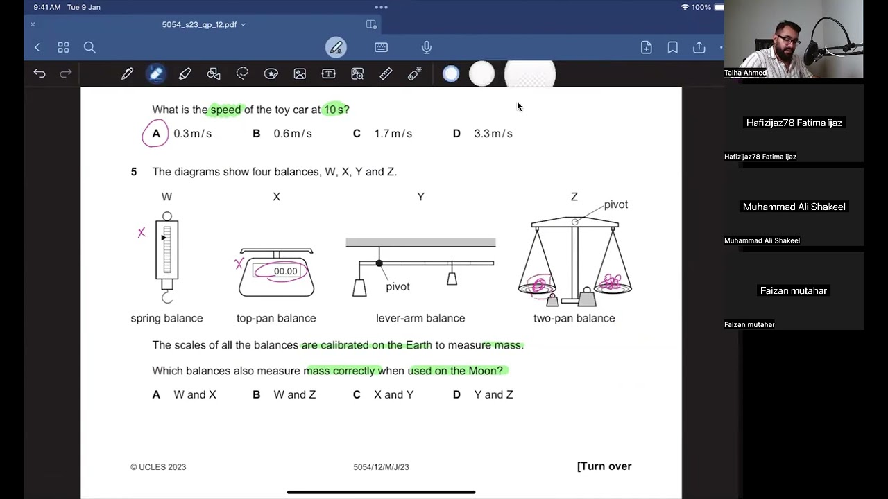 O level Physics 5054 May/June 2023 Paper 12 [SOLVED] - PART 1