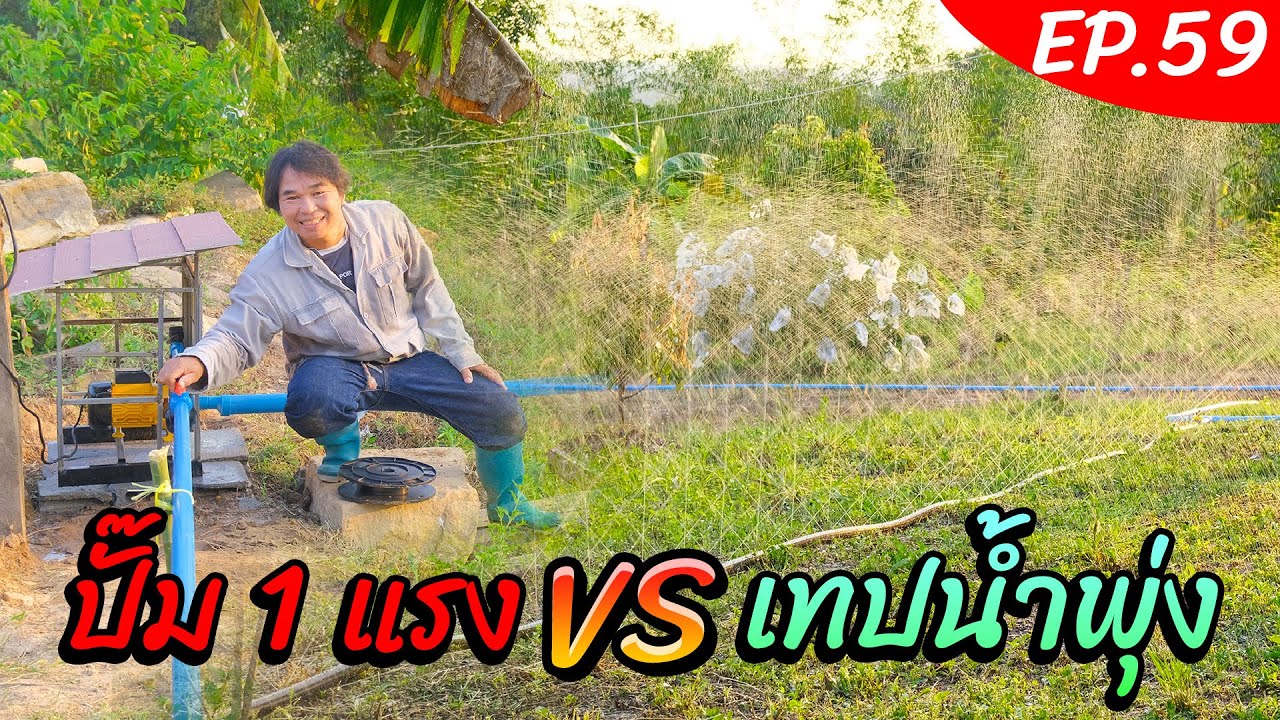 ปั๊มหอยโข่ง 1 แรงม้า ส่งไกล 100 เมตร ต่อเทปน้ำพุ่งจะไหวไหม (งานช่างสัมปะปิ EP.59)