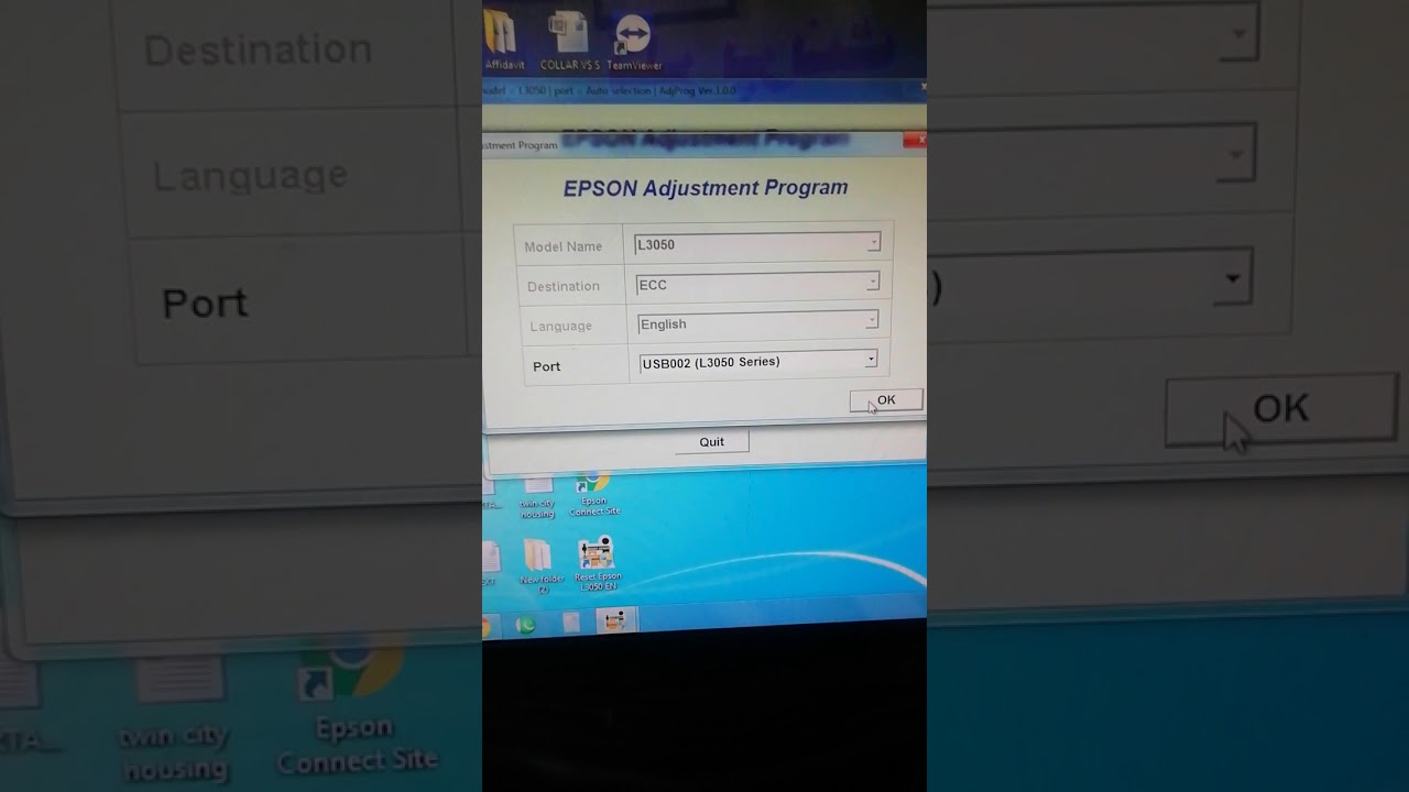 Epson reset communications error still