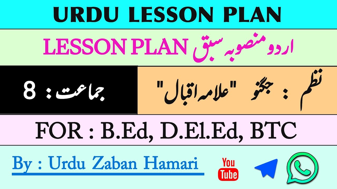 LESSON PLAN FOR B.Ed,D.El.Ed & BTC/ URDU LESSON PLAN #lessonplanforbed  .@urduzabanhamari4199 