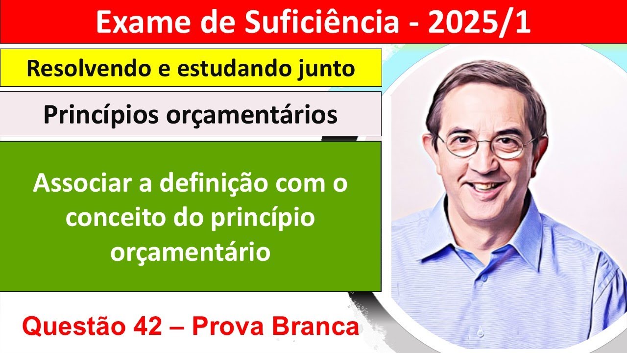 B42. Princípios orçamentários. Associar a definição com o conceito do princípio orçamentário.