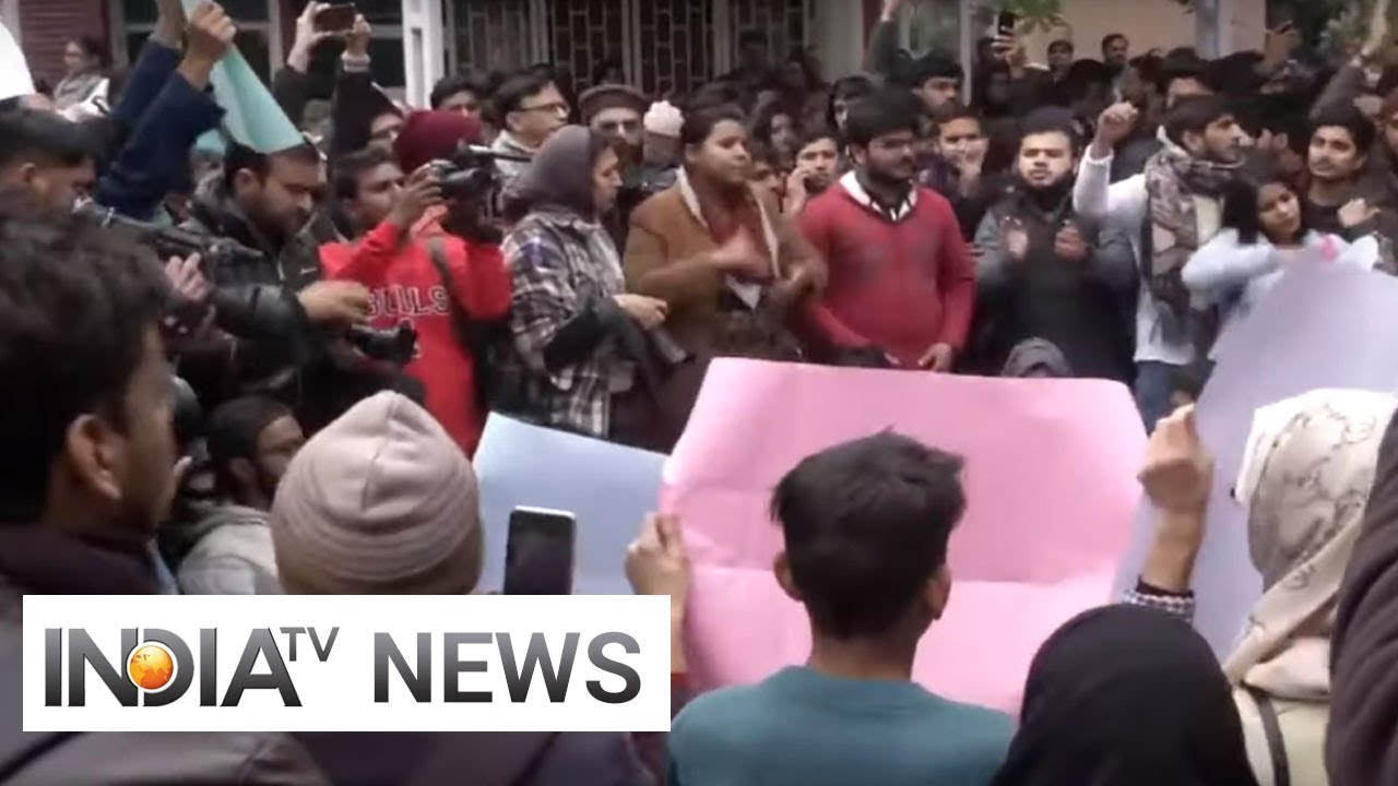 Jamia students protest outside VC office demanding rescheduling of exams