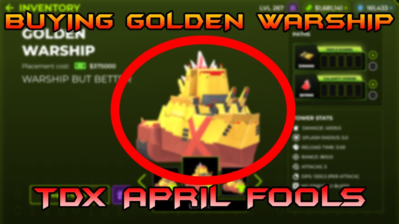 Buying GOLDEN WARSHIP with Gold for April Fools | TDX