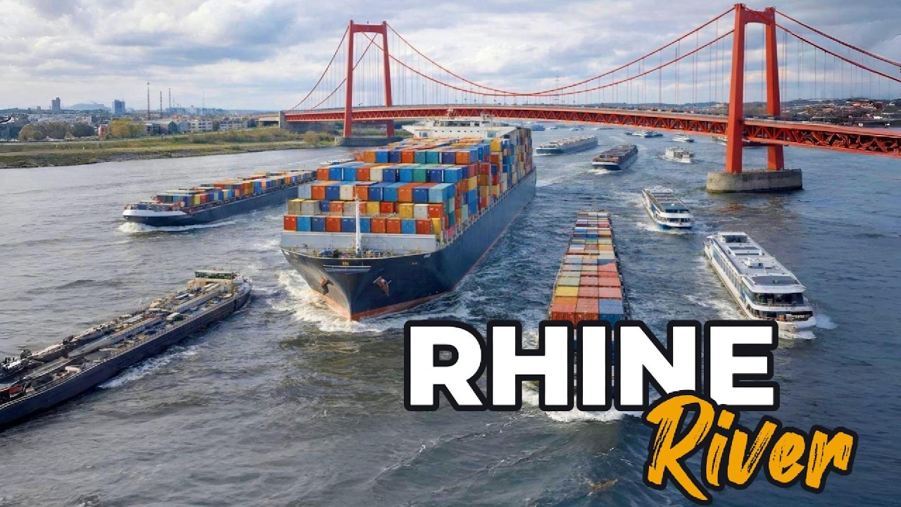 Rhine River Shipping & Bridge Infrastructure Emmerich am Rhein | Atmospheric 4K • No Commentary