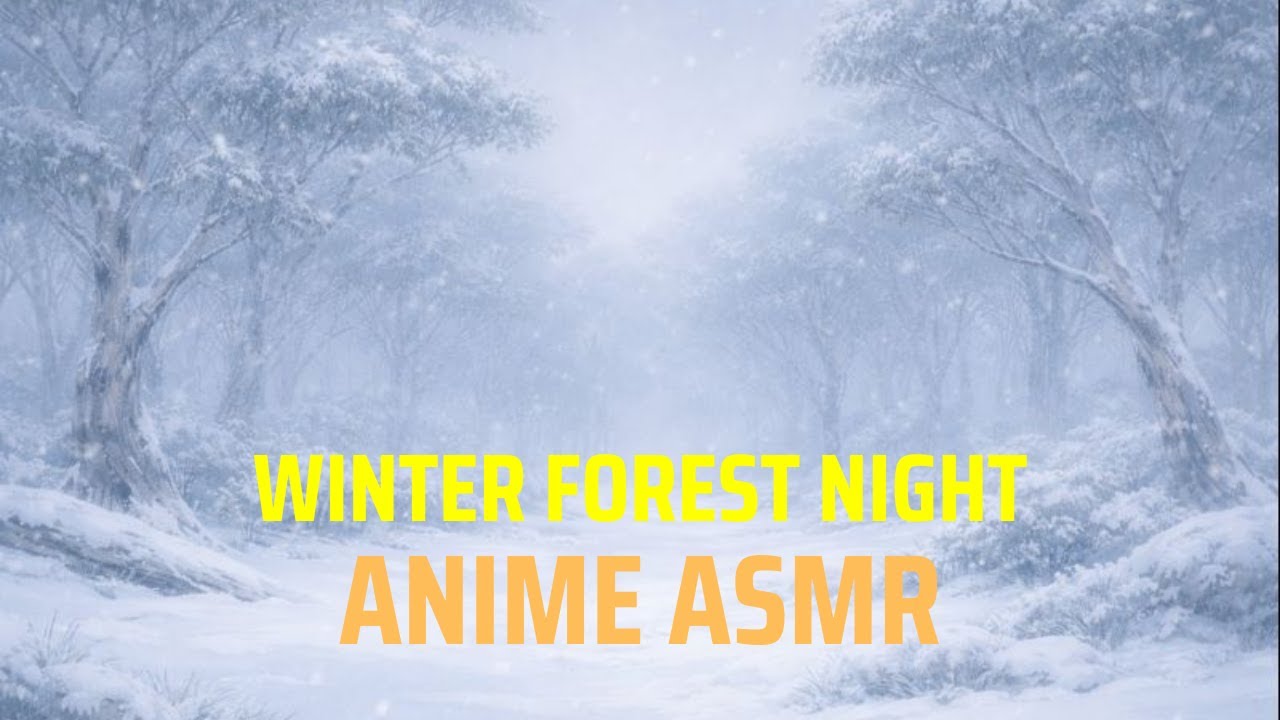 Winter Forest Night ❄️ Soft Wind & Snow Sounds | Anime ASMR for Deep Sleep (No Talking)