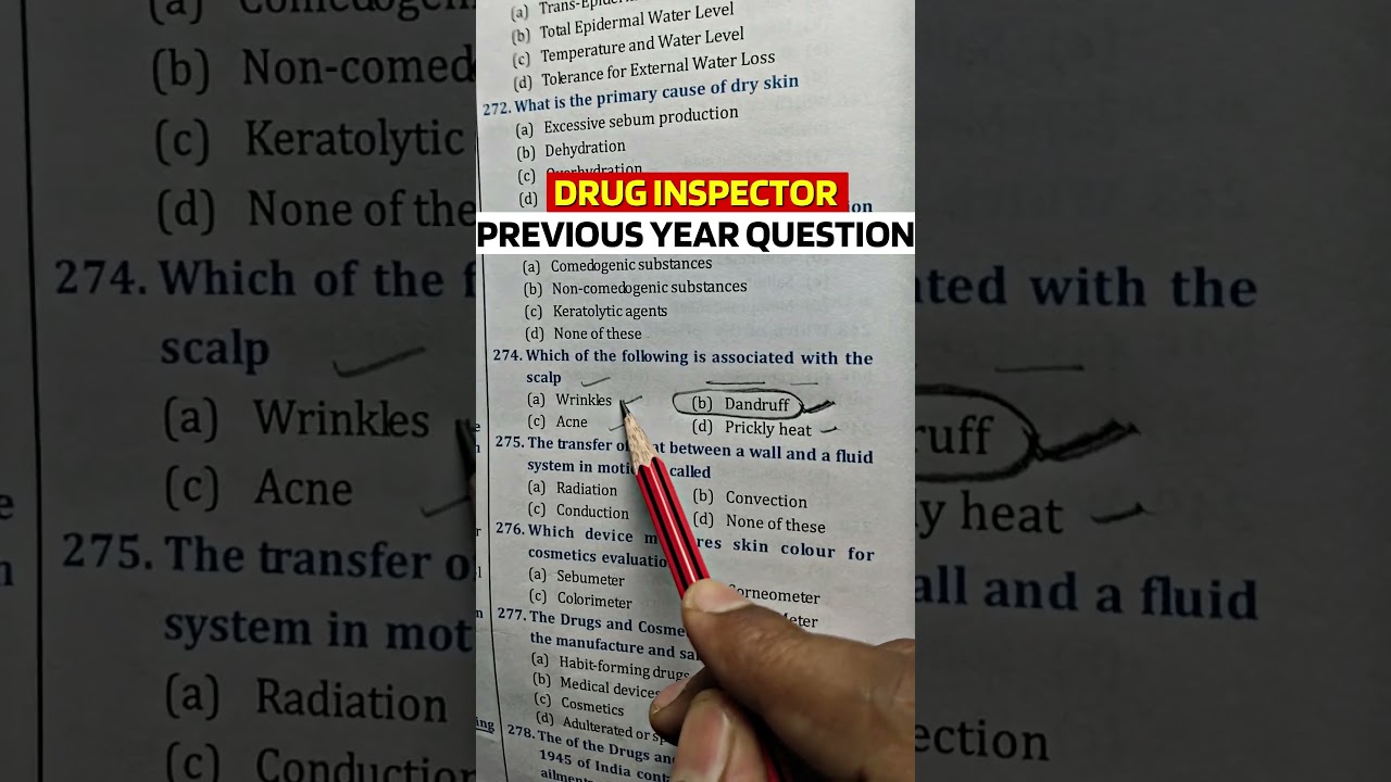 DRUG INSPECTOR PREVIOUS YEAR MCQ✍️DRUG INSPECTOR MCQ QUESTION 