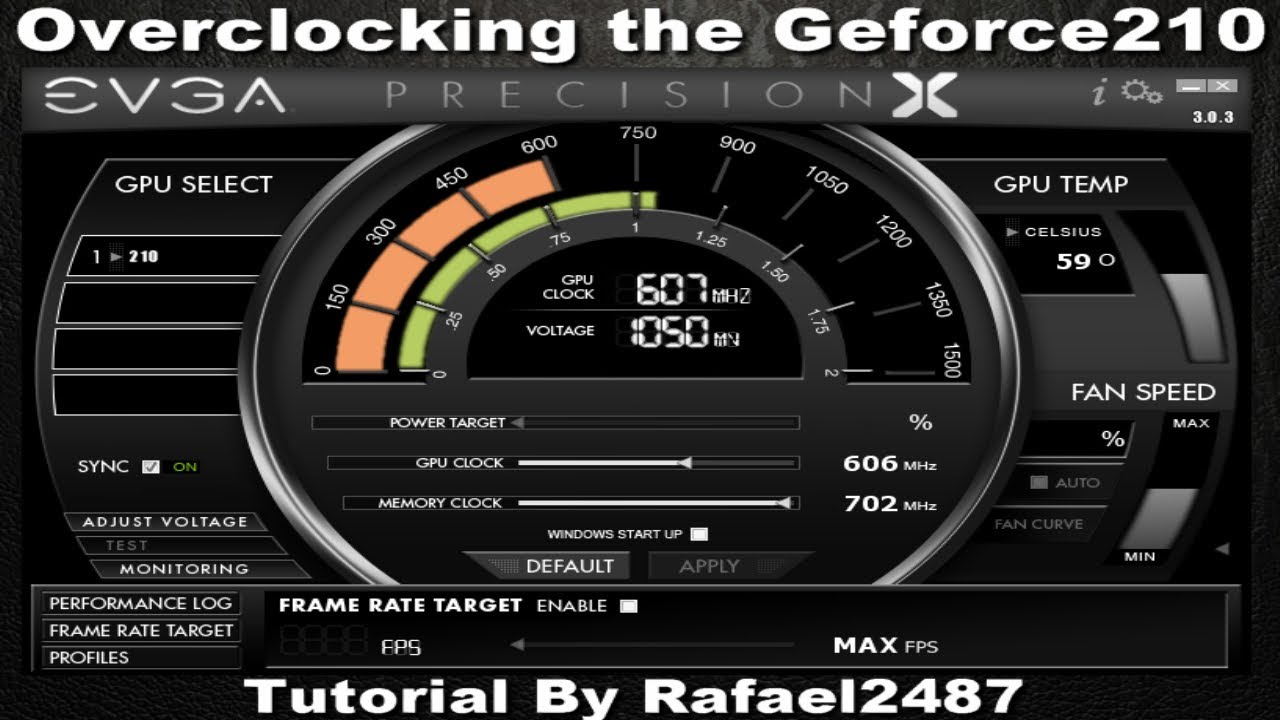Overclocking the Geforce210 (EVGA Precision X) HD