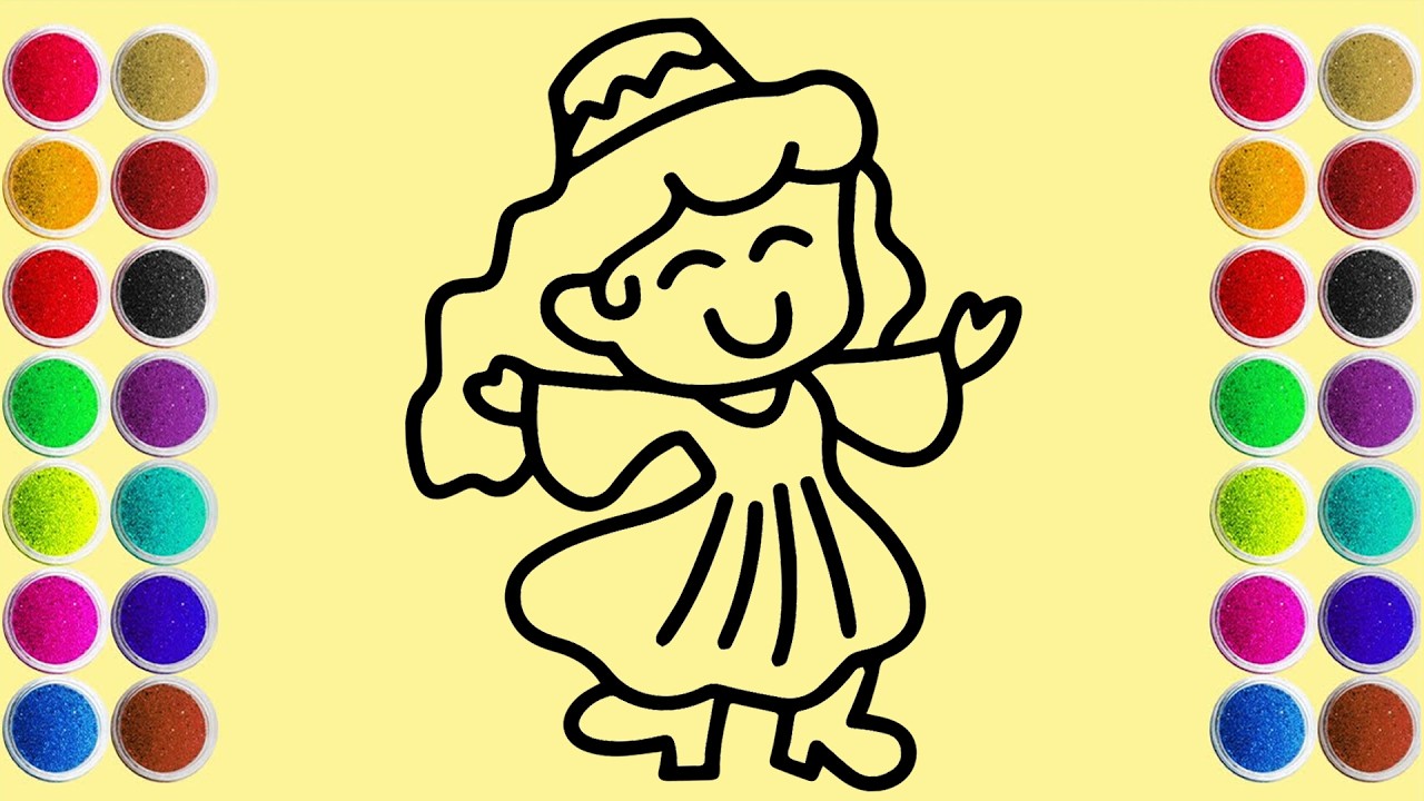 Relax and enjoy this satisfying sand painting of a cute girl | easy step by step tutorial