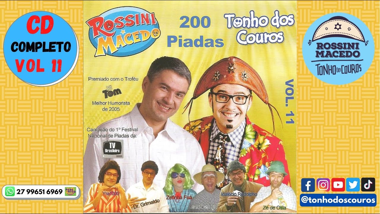 CD COMPLETO VOL 11 #12 - TONHO DOS COUROS E ROSSINI MACEDO OFICIAL - 200 PIADAS
