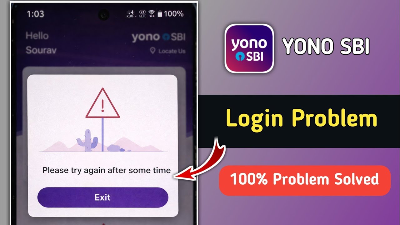 Yono Sbi Please Try Again After Some Time Problem | Yono Sbi Login Problem Today