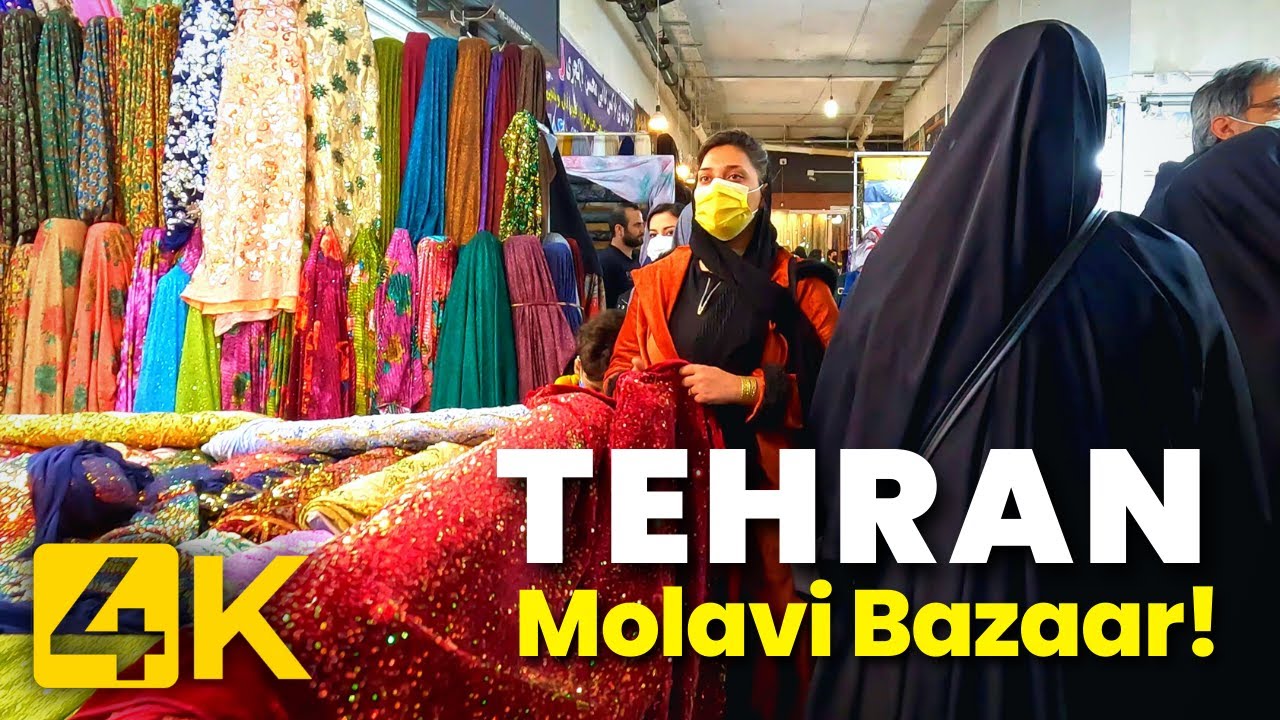 【4K】City of Fabrics & Curtains; MOLAVI BAZAAR [TEHRAN 2022] تهران، بازار پارچه مولوی