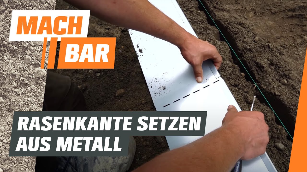 Rasenkante aus Metall einbauen | OBI