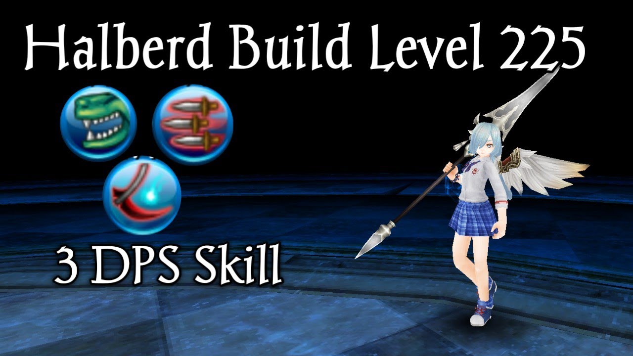 Halberd Build: Gatling Knife For Team Work Level 225 With 3 DPS Skill (Toram Online)