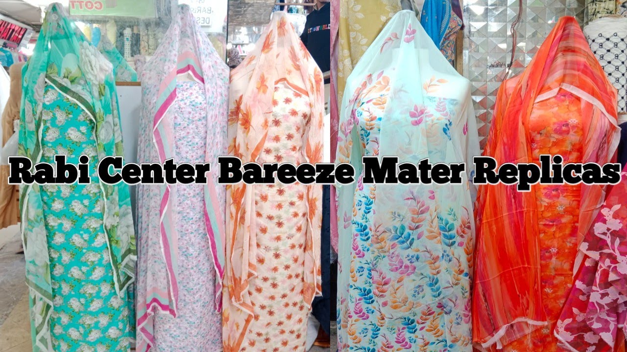 Rabi Center Bareeze Master Copy Printed & Embroided 3pc Lawn Suits/Classic Collection